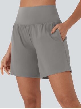 Halara High-Waist Gray Women's Active Shorts with back Pocket